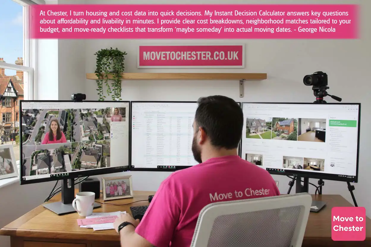 Data expert George analysing Chester neighbourhood cost tools